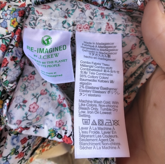 J. Crew Classic Fit Flex Washed Micro Floral Mens Button Down Shirt Size Large - Picture 8 of 8